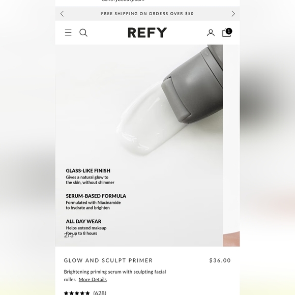 NWT And Box REFY Glow and Sculpt Primer - Sleek Gray - Picture 2 of 2